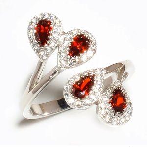Garnet and White Topaz Ring